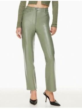 Aritzia Wilfred Green “leather” pants (size 6)